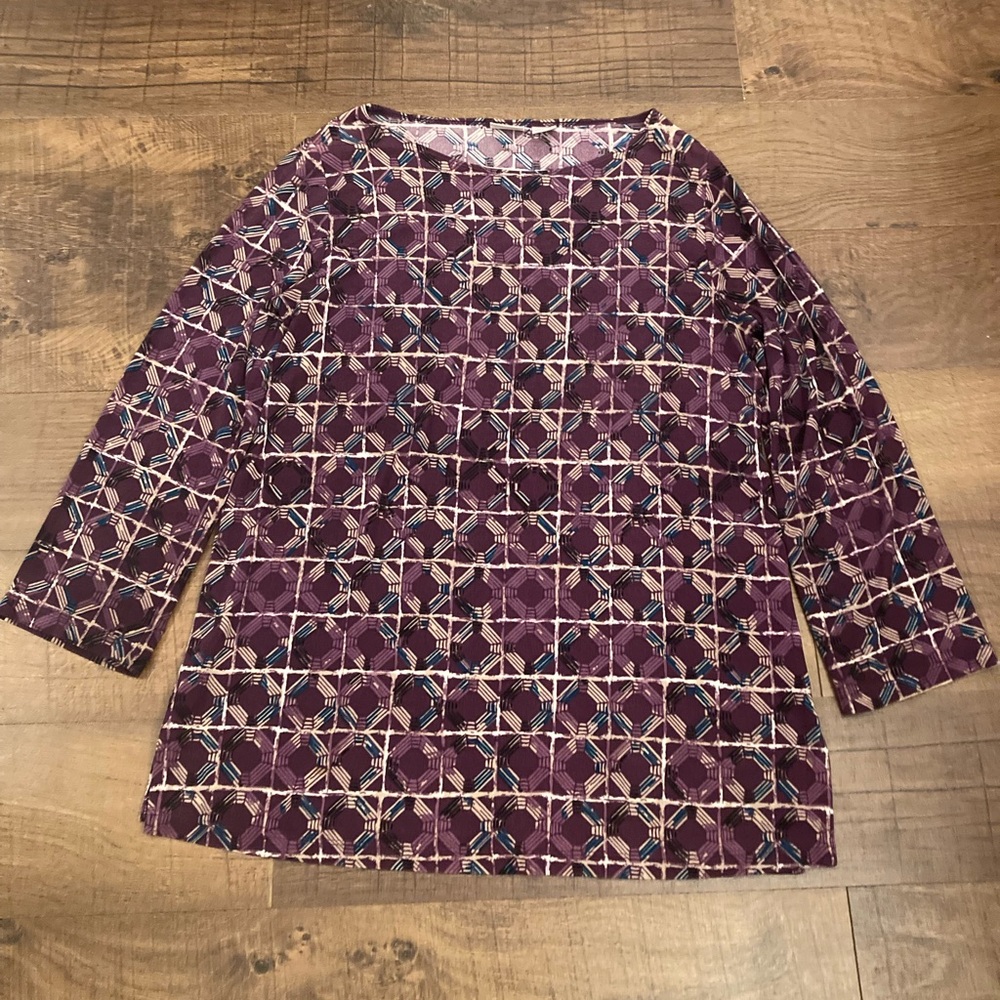 Chico's Traveler Classic Mosaic Geometric Tile Print Tunic Size 1 Women’s M